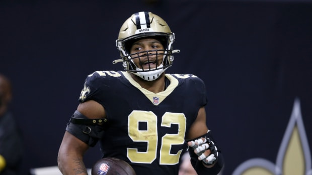 New Detroit Lions defensive end Marcus Davenport.